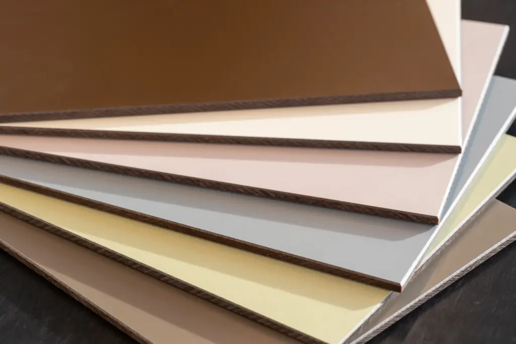 Auswahl verschiedener Frontfarben für maßgefertigte Outdoorküchen von Deutschmann