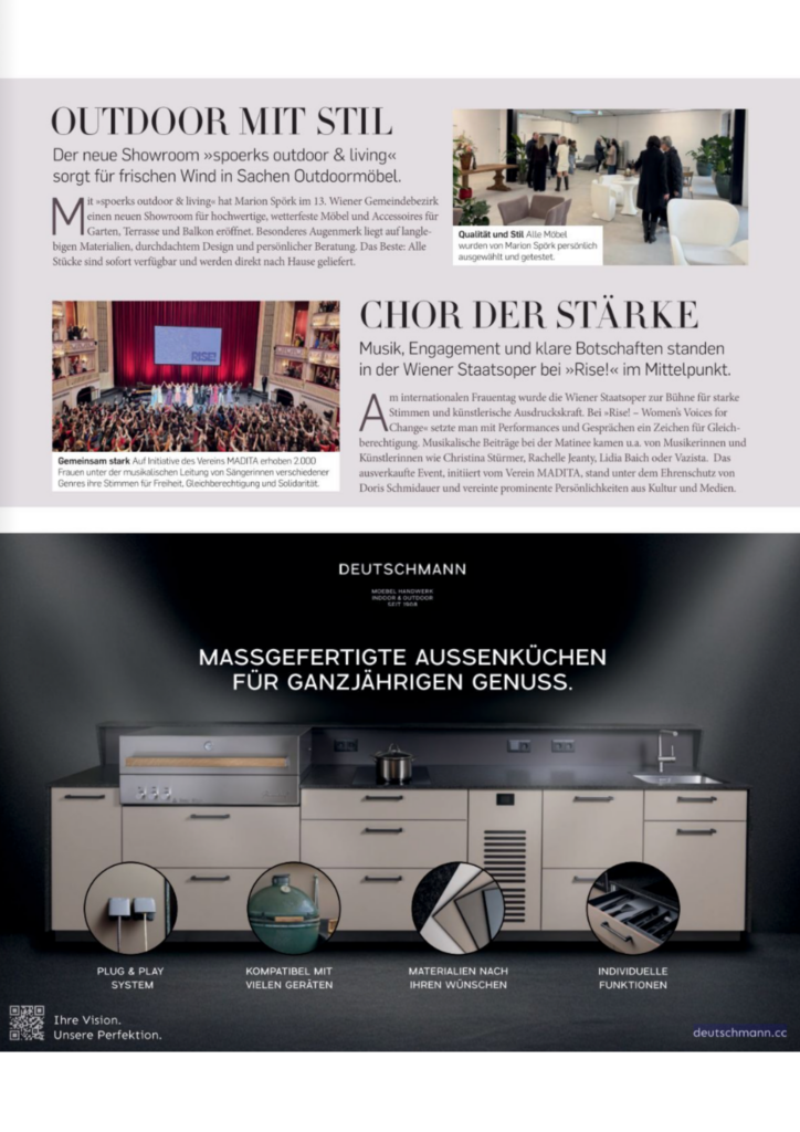 Titelseite von einem Presseauschnitt mit Fotos und Text